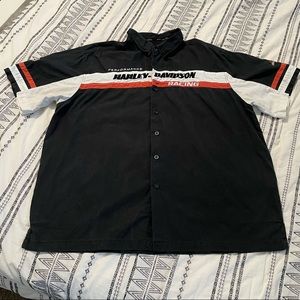 Harley Davidson Racing Button Down Tee